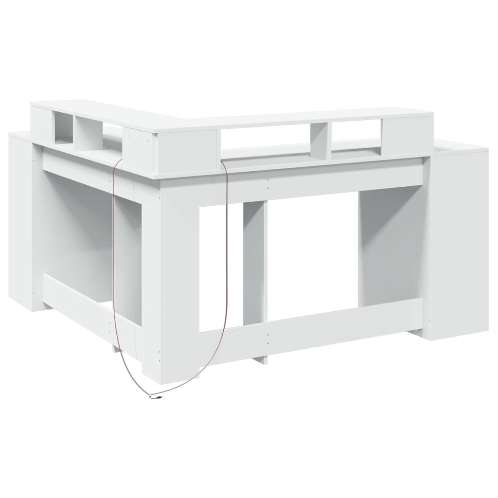 LED desk white 152x152x91 cm wood-based material