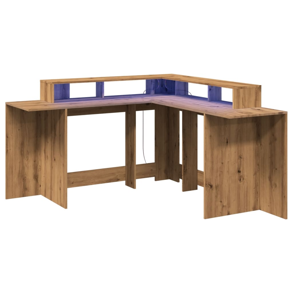 LED desk Artisan oak 152x152x91 wood material