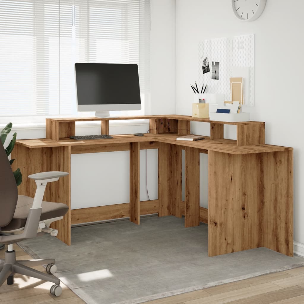 LED desk Artisan oak 152x152x91 wood material