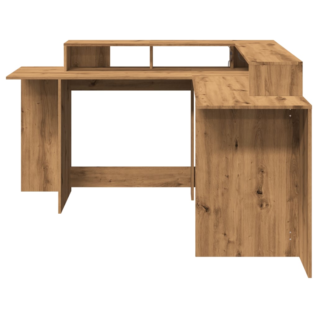 LED desk Artisan oak 152x152x91 wood material