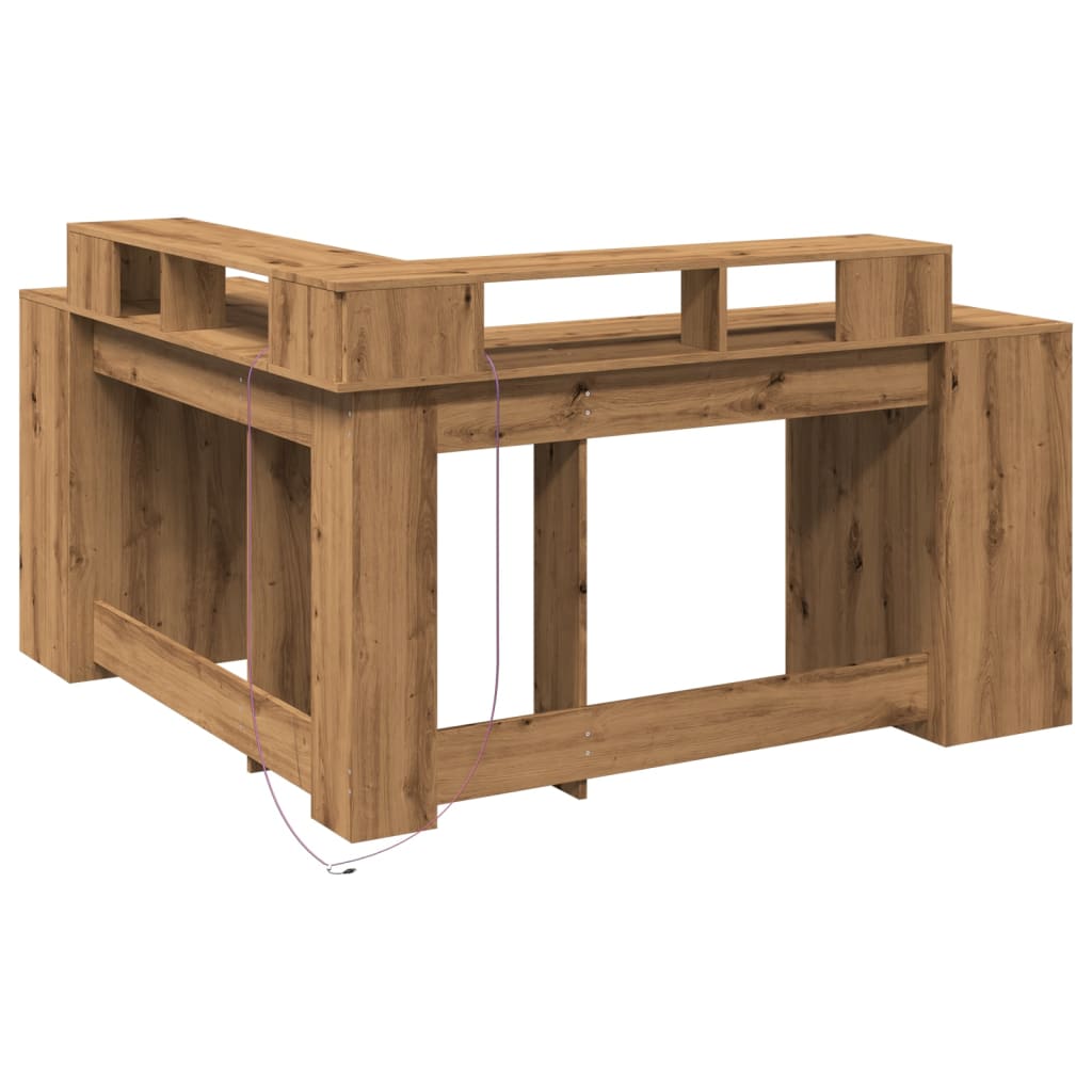 LED desk Artisan oak 152x152x91 wood material