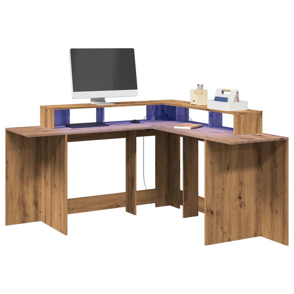 LED desk Artisan oak 152x152x91 wood material