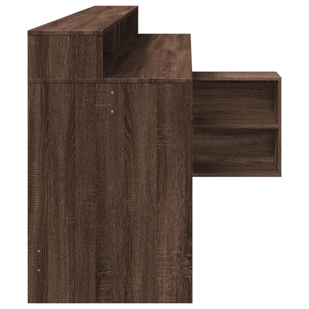 LED desk brown oak look 200x104x91 wood material