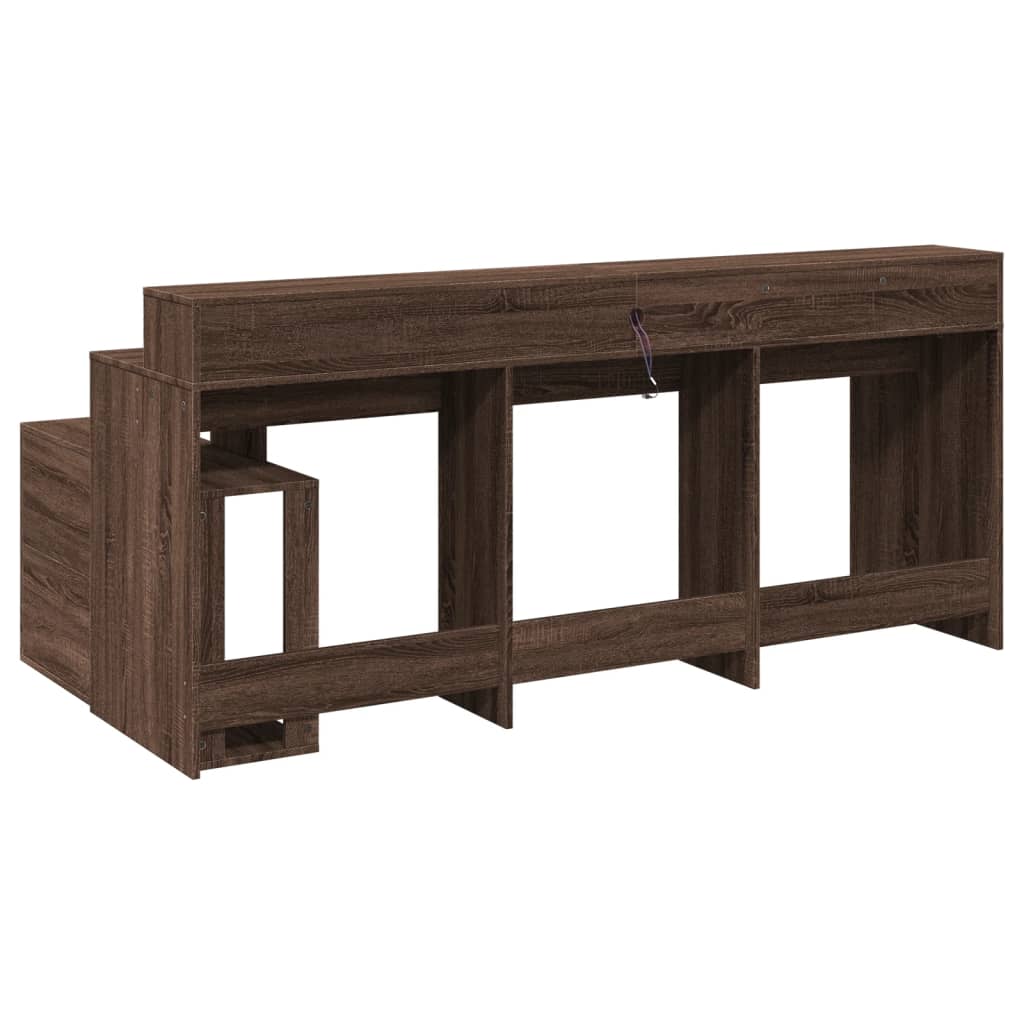LED desk brown oak look 200x104x91 wood material