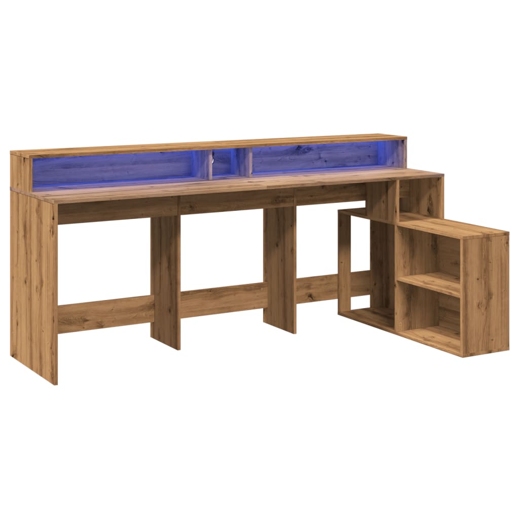 LED desk Artisan oak 200x104x91 wood material