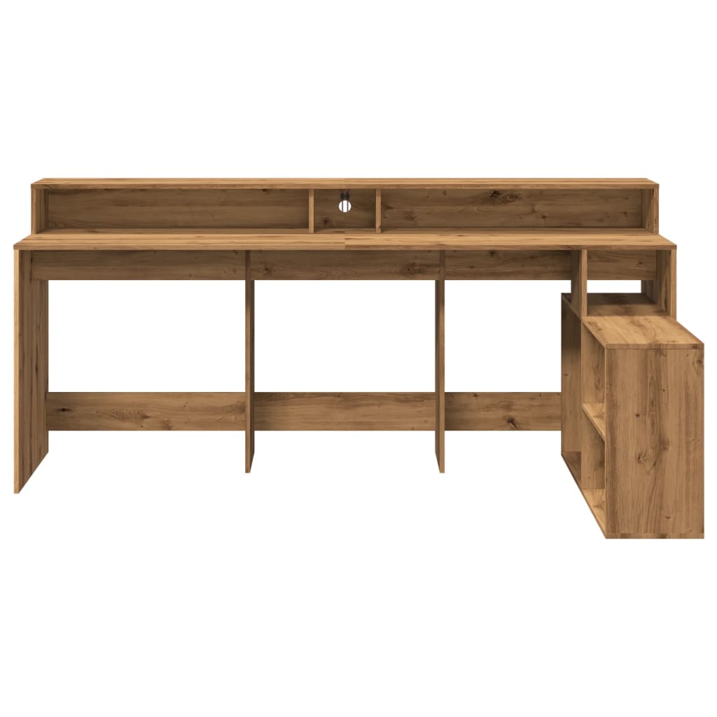 LED desk Artisan oak 200x104x91 wood material