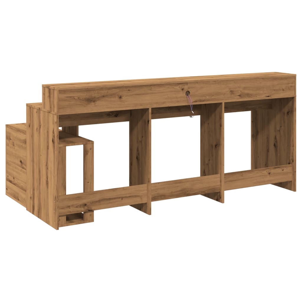 LED desk Artisan oak 200x104x91 wood material