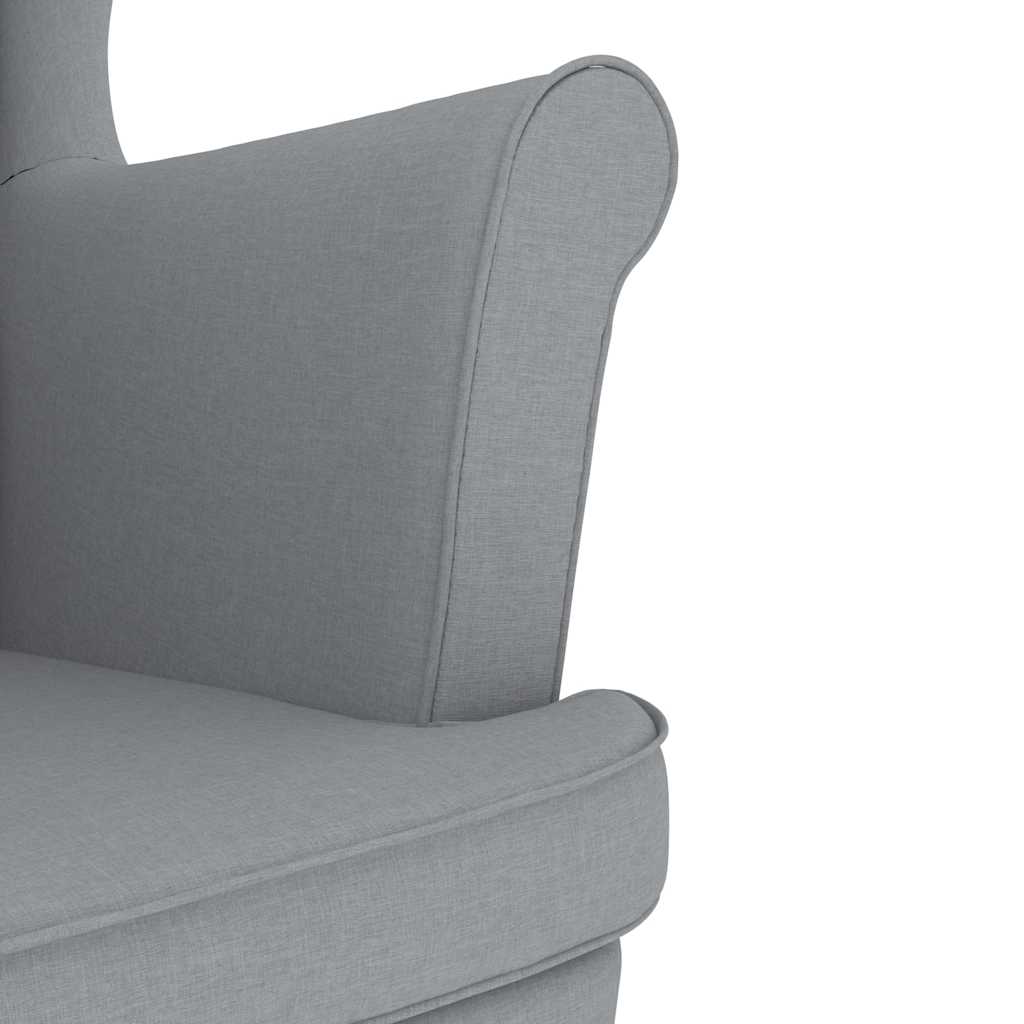 Fauteuil gris clair 74x84x100 cm tissu