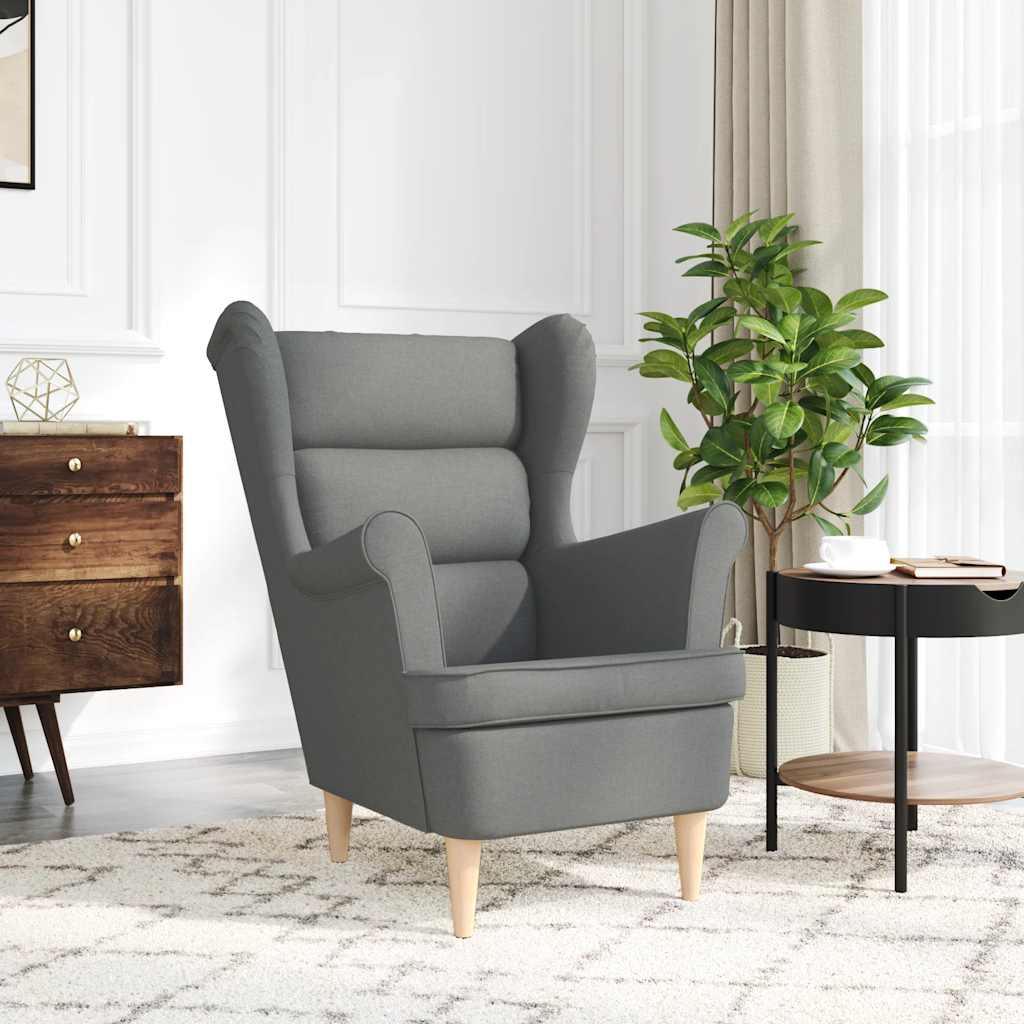 Fauteuil gris foncé 74x84x100 cm tissu