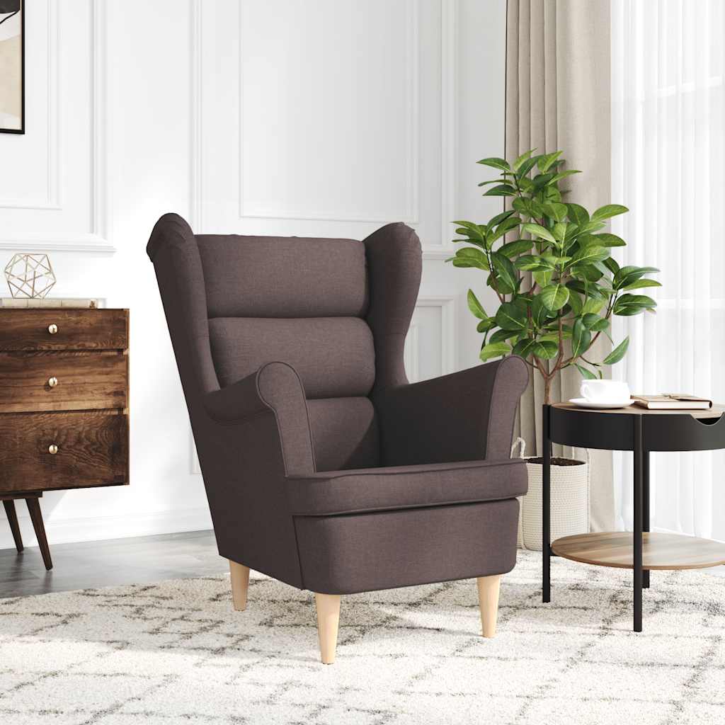 Fauteuil en tissu marron foncé 74x84x100 cm