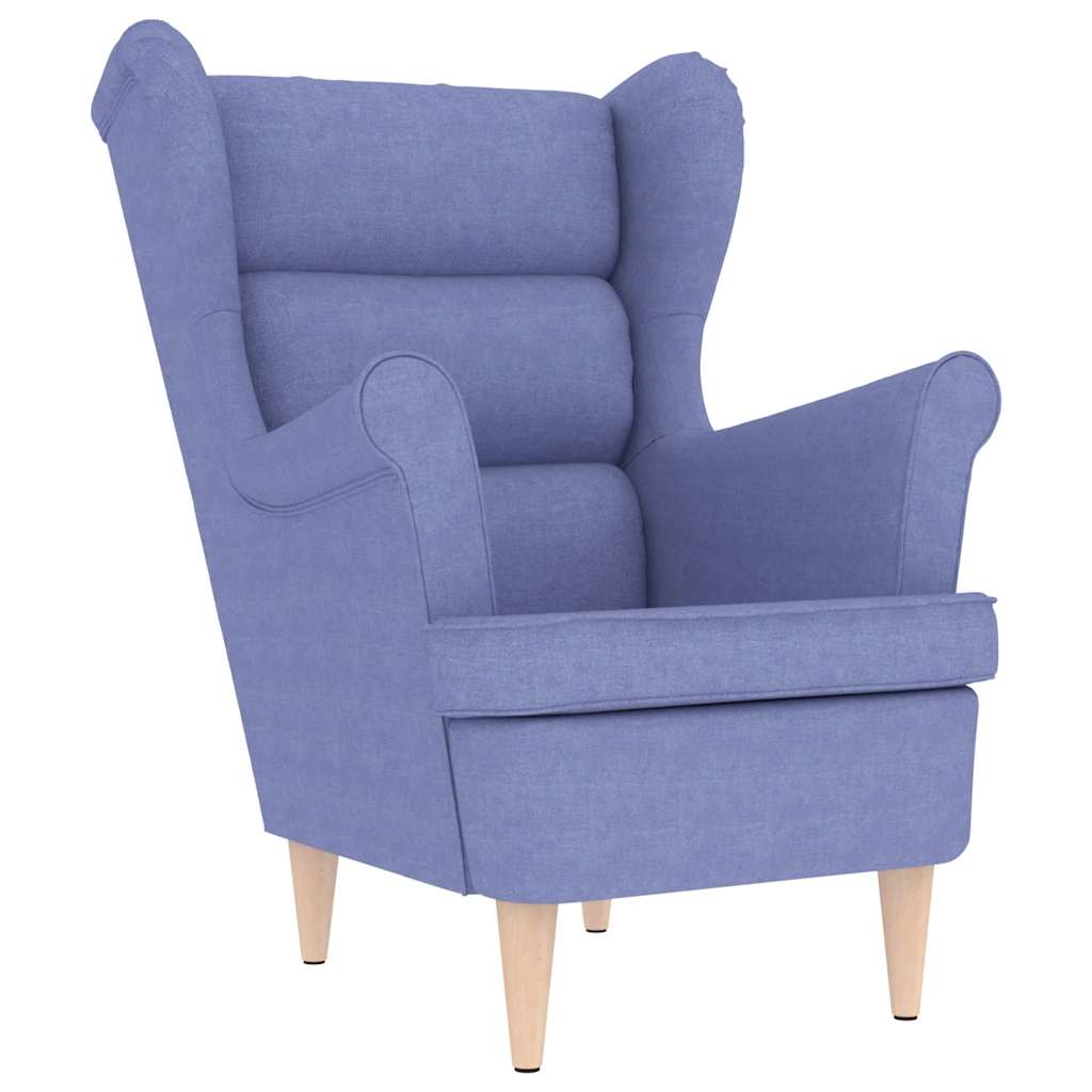 Fauteuil bleu denim 74x84x100 cm tissu