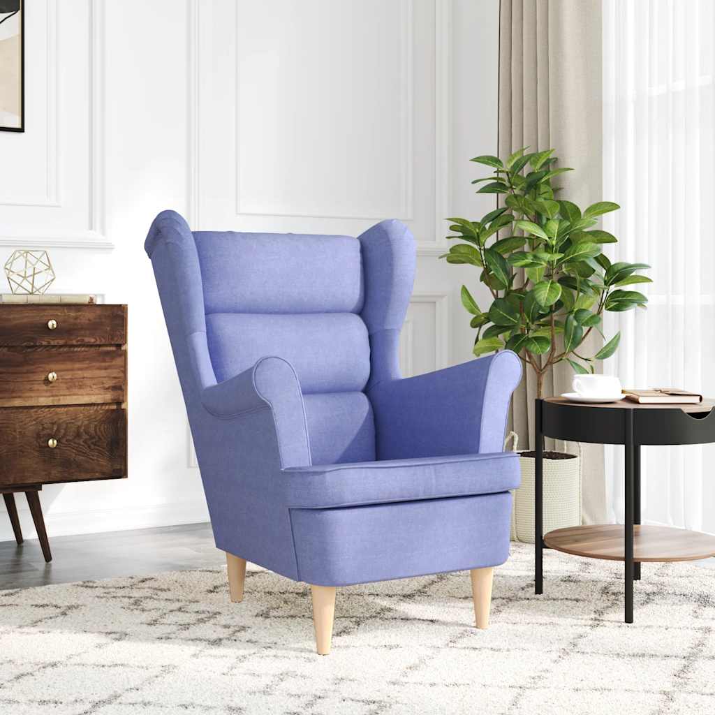 Fauteuil bleu denim 74x84x100 cm tissu