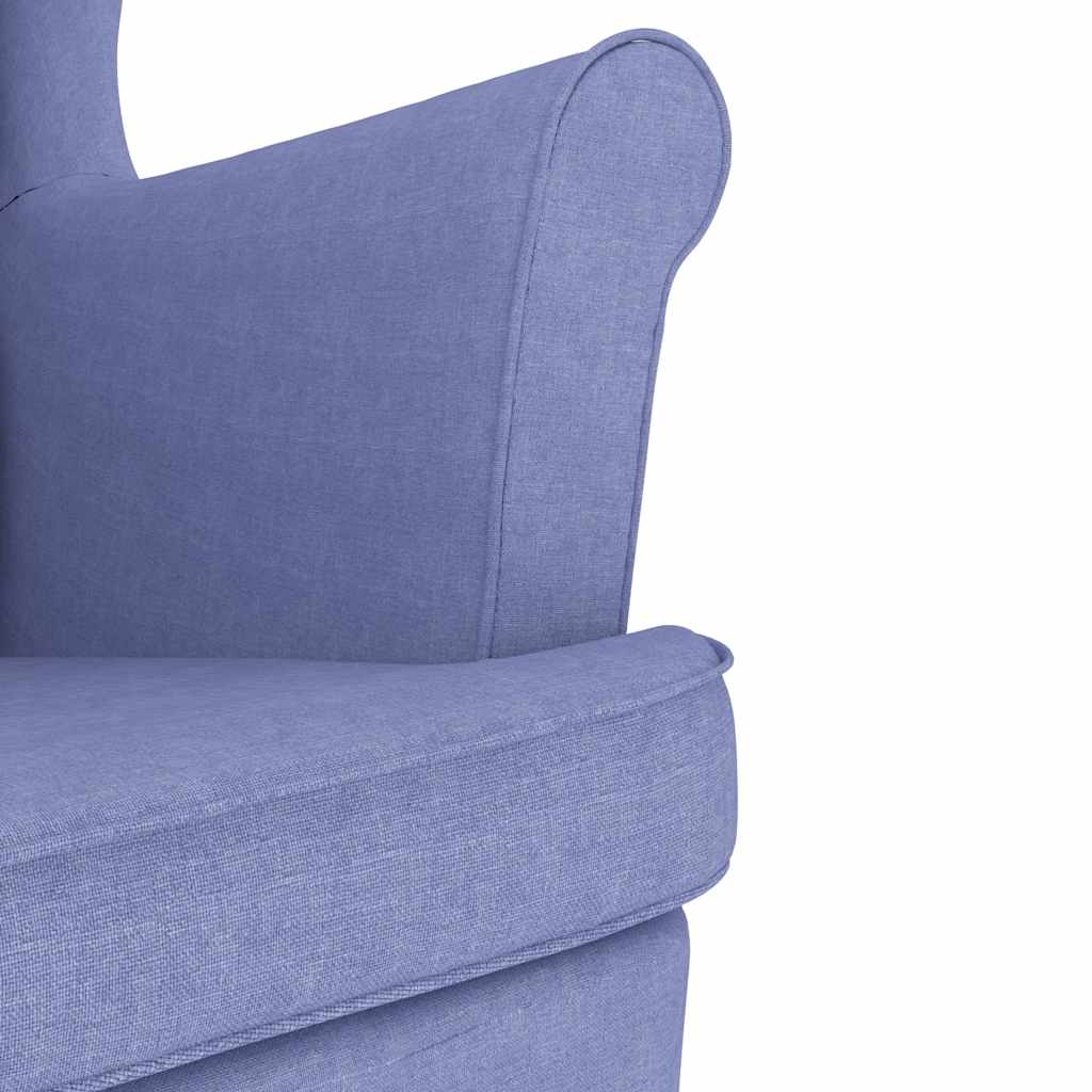 Fauteuil bleu denim 74x84x100 cm tissu