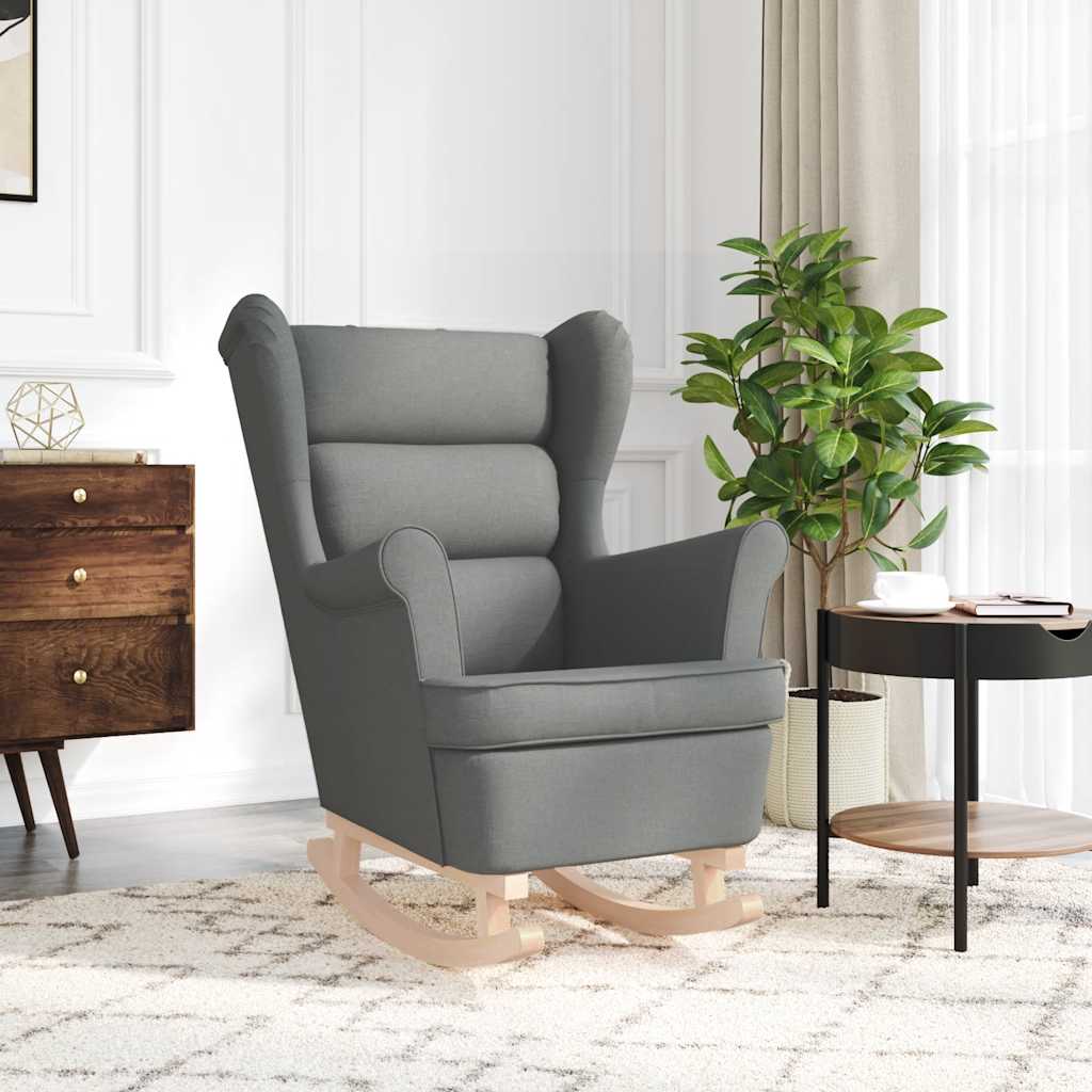 Fauteuil à bascule en tissu gris foncé 74x90x102 cm
