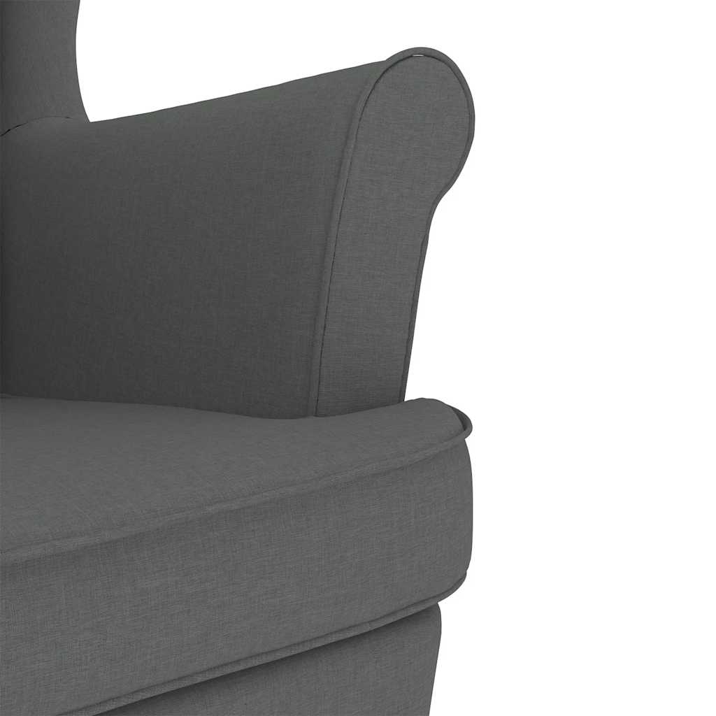 Fauteuil à bascule en tissu gris foncé 74x90x102 cm