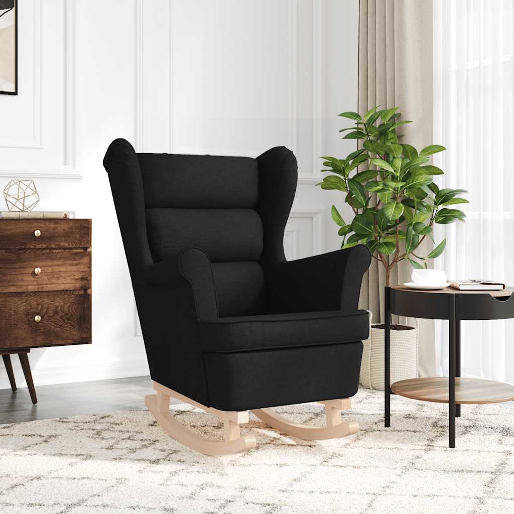 Fauteuil à bascule noir 74x90x102 cm tissu