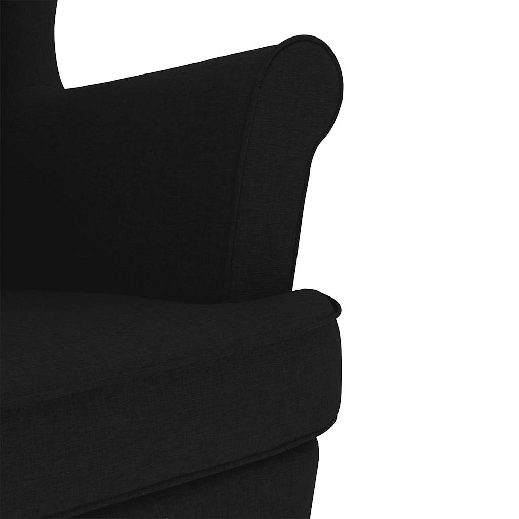 Fauteuil à bascule noir 74x90x102 cm tissu