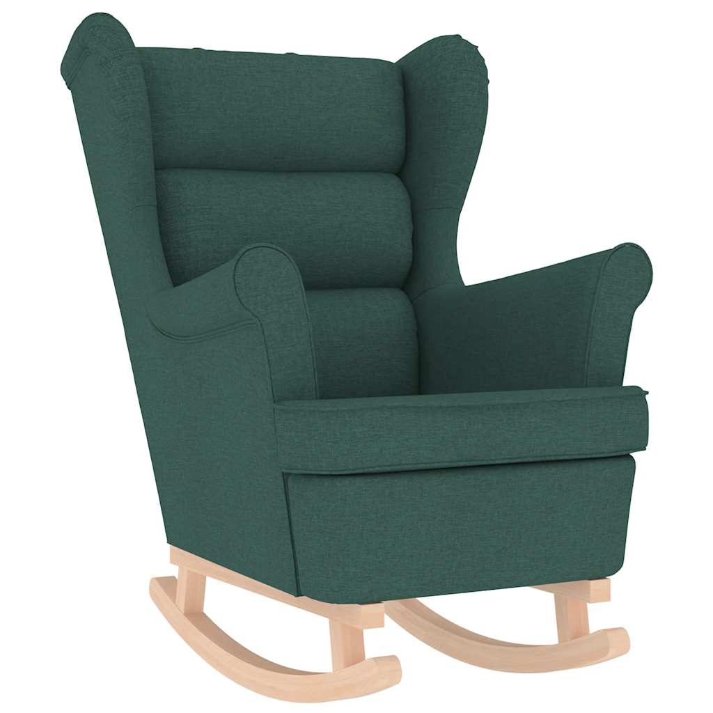 Fauteuil à bascule vert foncé 74x90x102 cm tissu