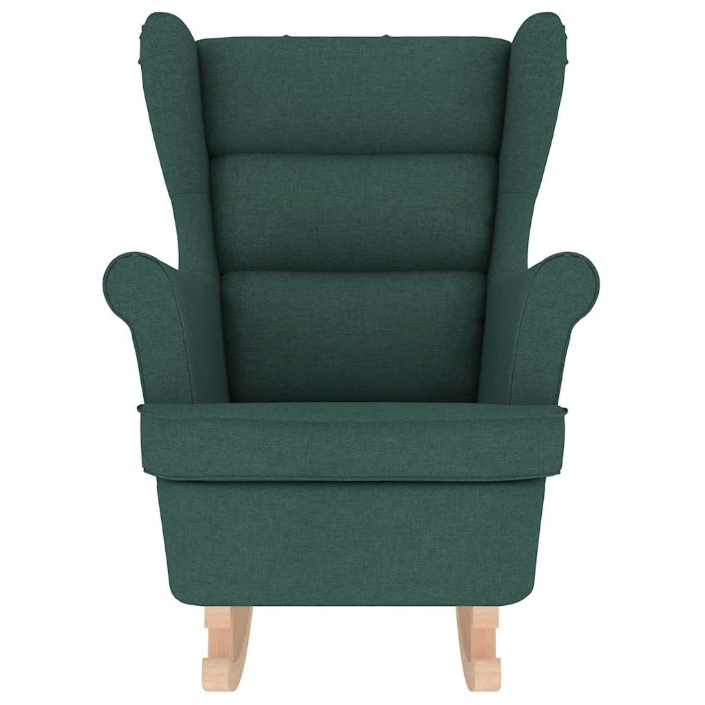 Fauteuil à bascule vert foncé 74x90x102 cm tissu