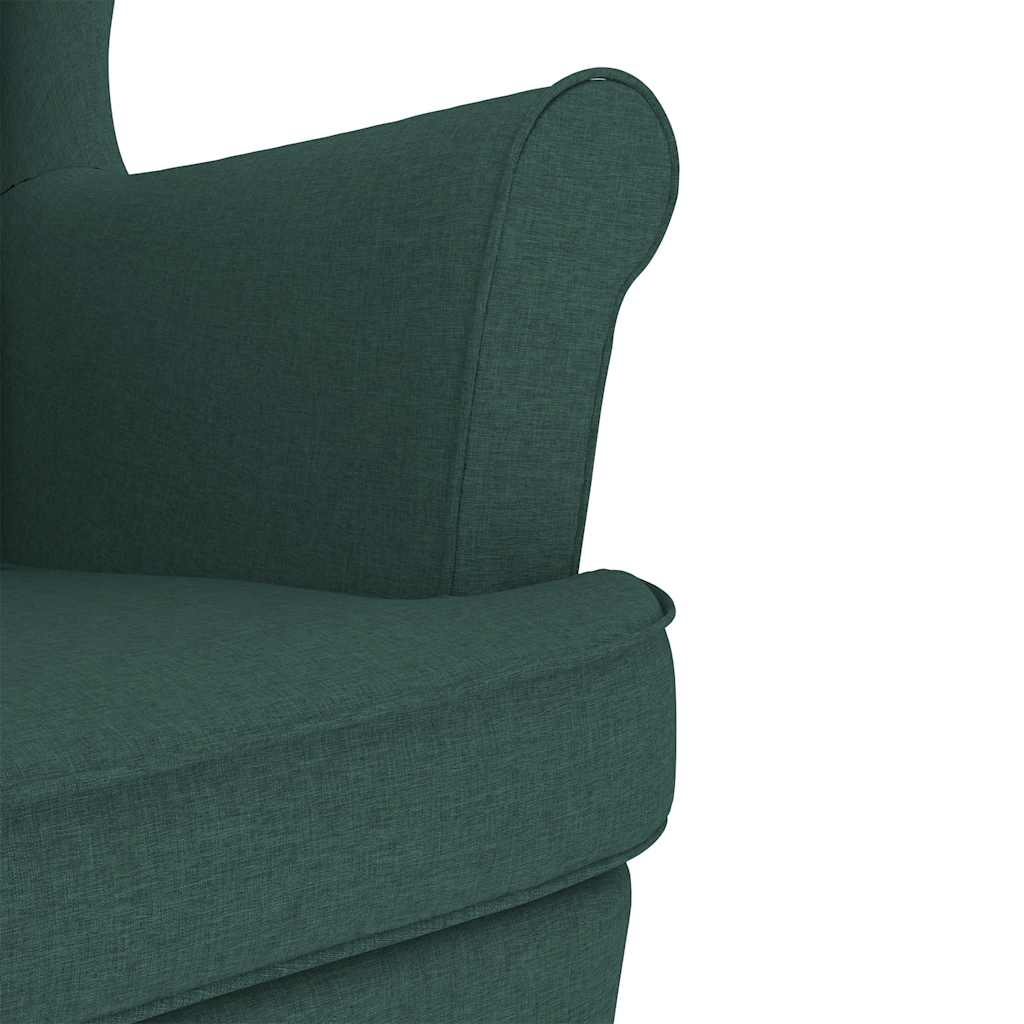 Fauteuil à bascule vert foncé 74x90x102 cm tissu