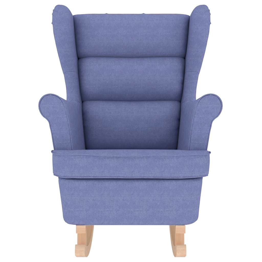 Fauteuil à bascule en tissu bleu denim 74x90x102 cm