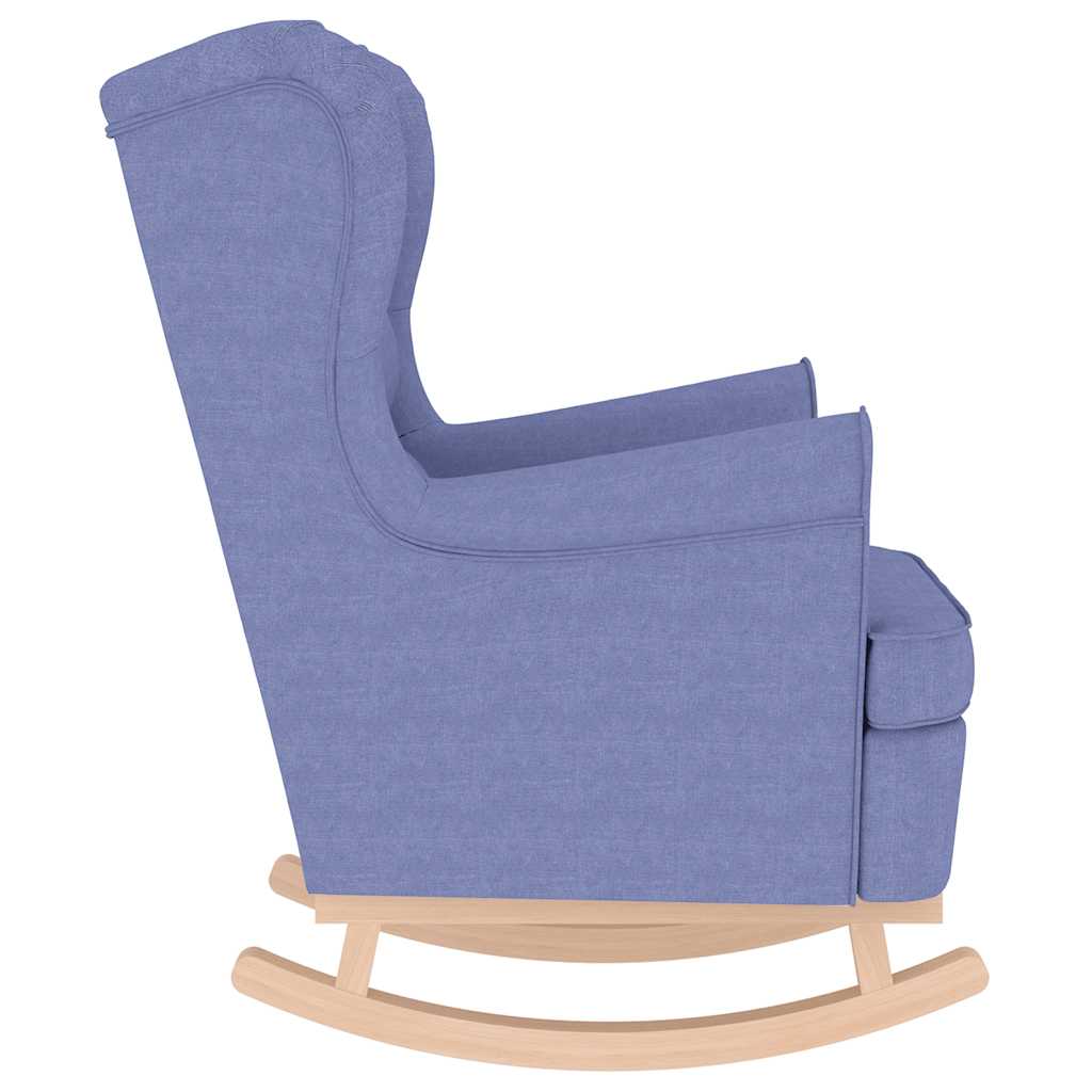 Fauteuil à bascule en tissu bleu denim 74x90x102 cm