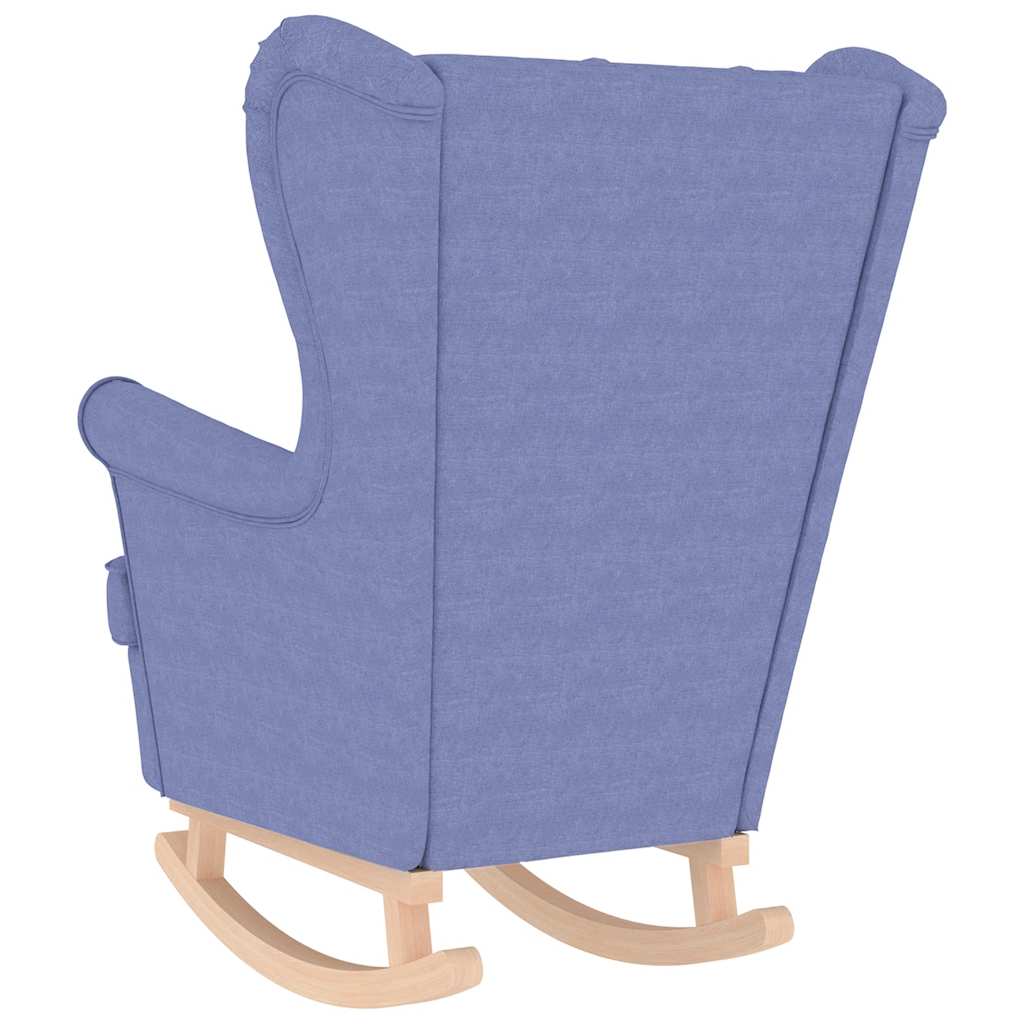 Fauteuil à bascule en tissu bleu denim 74x90x102 cm