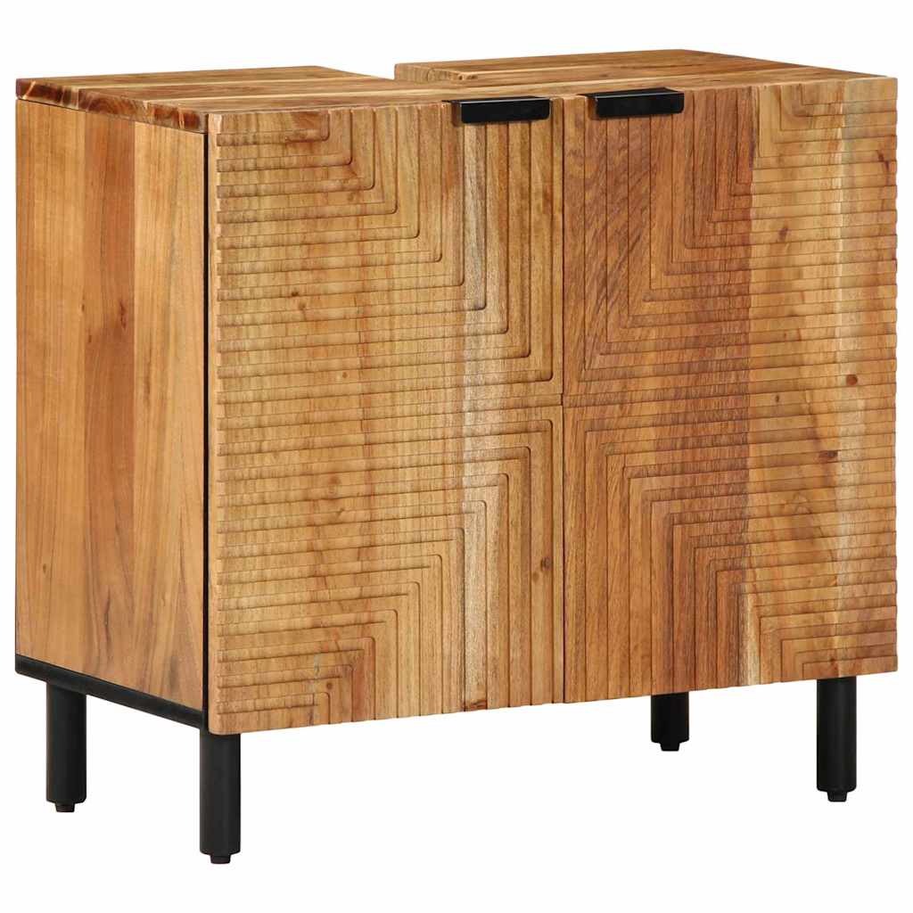 Badezimmermöbel Set mit Regal 2 pcs Braun Akazie Massivholz