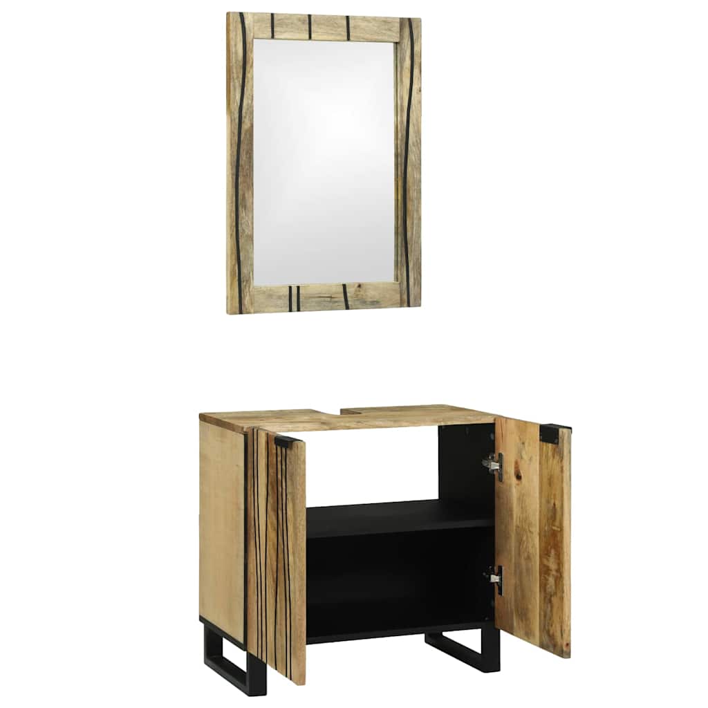 Badezimmermöbel Set mit Regal 2 pcs Braun 62 x 33 x 58 cm