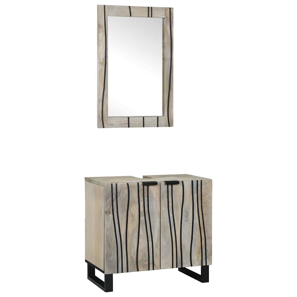Badezimmermöbel Set mit Regal 2 pcs Weiß 62 x 33 x 58 cm