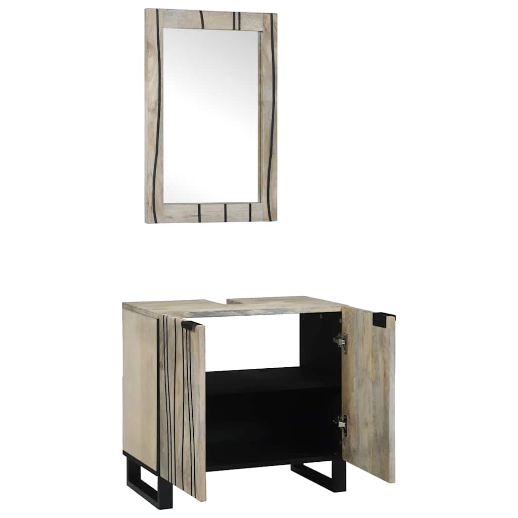 Badezimmermöbel Set mit Regal 2 pcs Weiß 62 x 33 x 58 cm
