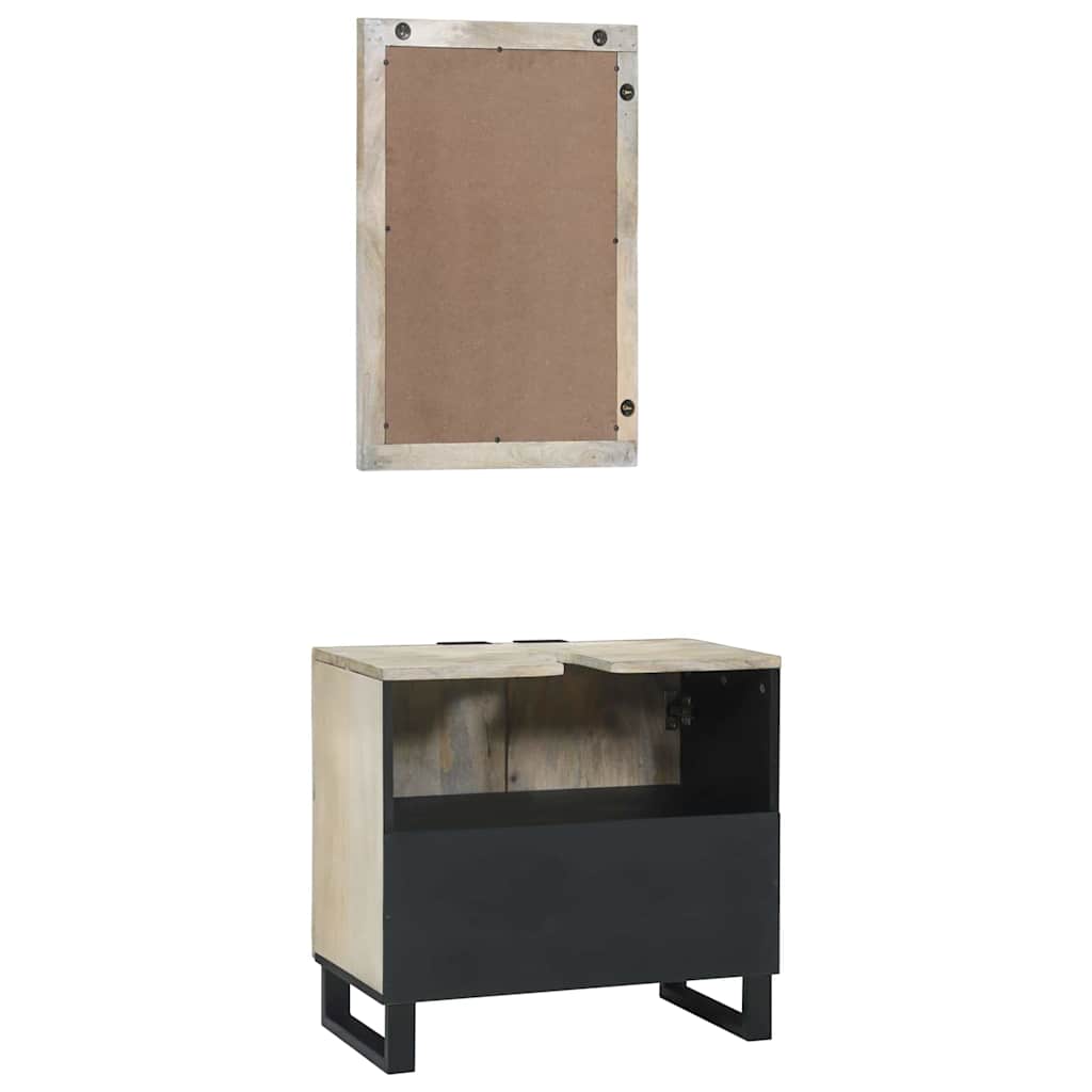 Badezimmermöbel Set mit Regal 2 pcs Weiß 62 x 33 x 58 cm