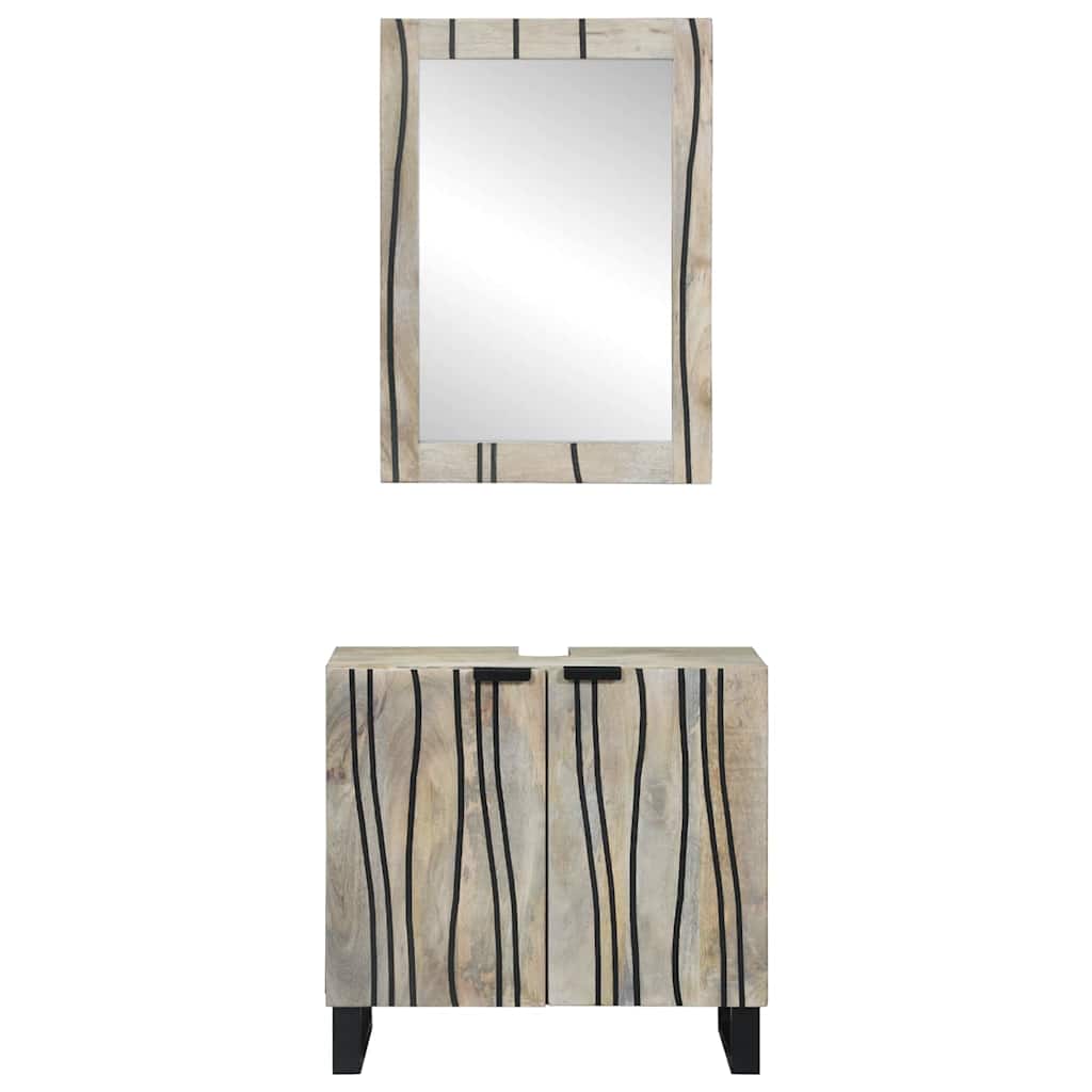 Badezimmermöbel Set mit Regal 2 pcs Weiß 62 x 33 x 58 cm