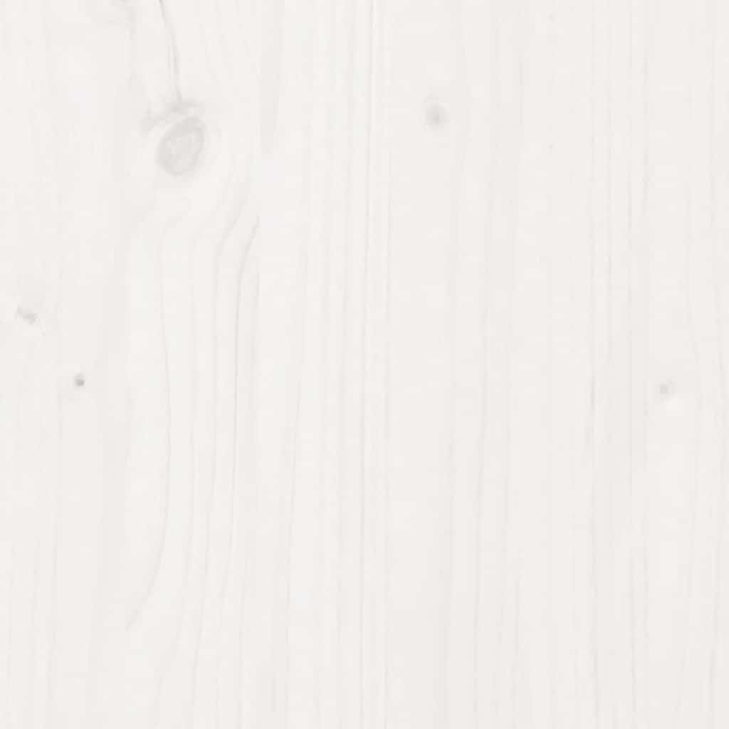 Lit en bois massif avec étagère sans matelas blanc 150x200 cm pin