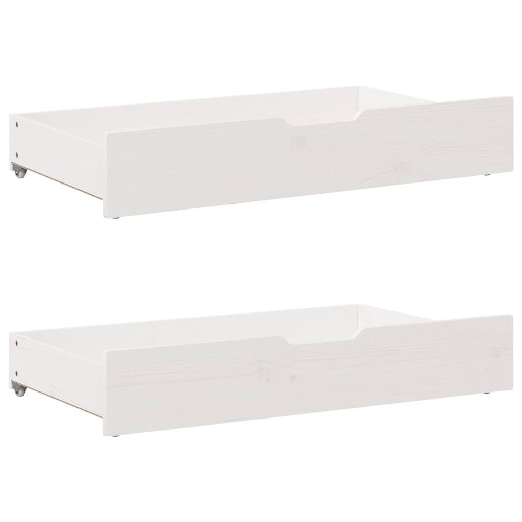 Lit en bois massif avec étagère sans matelas blanc 140x200 cm pin