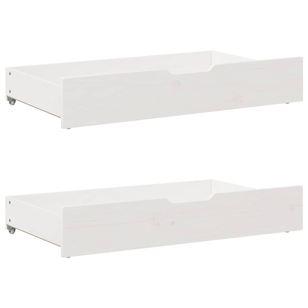 Lit en bois massif avec étagère sans matelas pin blanc 90x190 cm