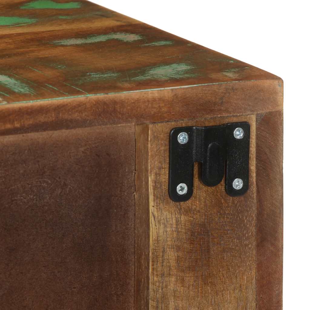 Wall-mounted bedside tables, 2 pieces, solid reclaimed wood