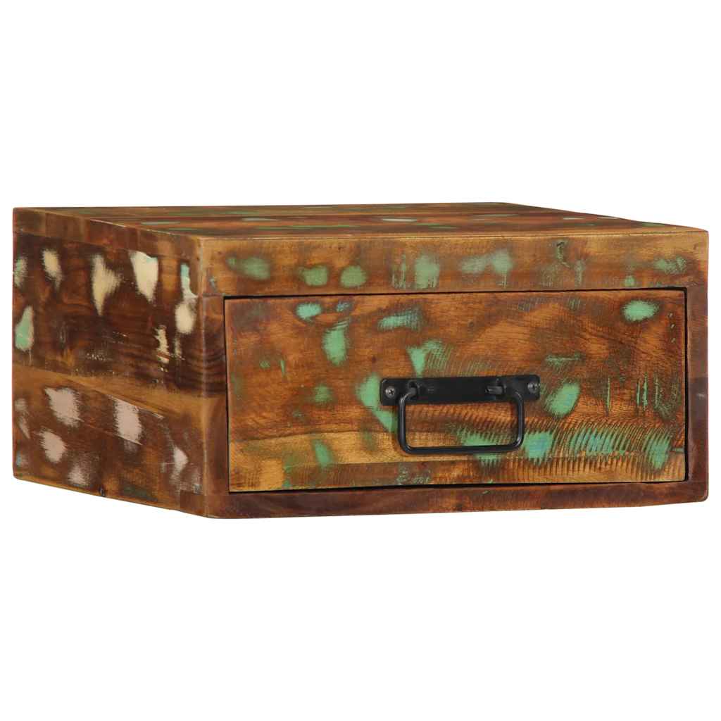 Wall-mounted bedside tables, 2 pieces, solid reclaimed wood