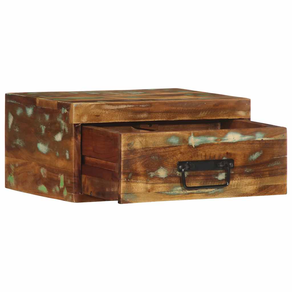 Wall-mounted bedside tables, 2 pieces, solid reclaimed wood