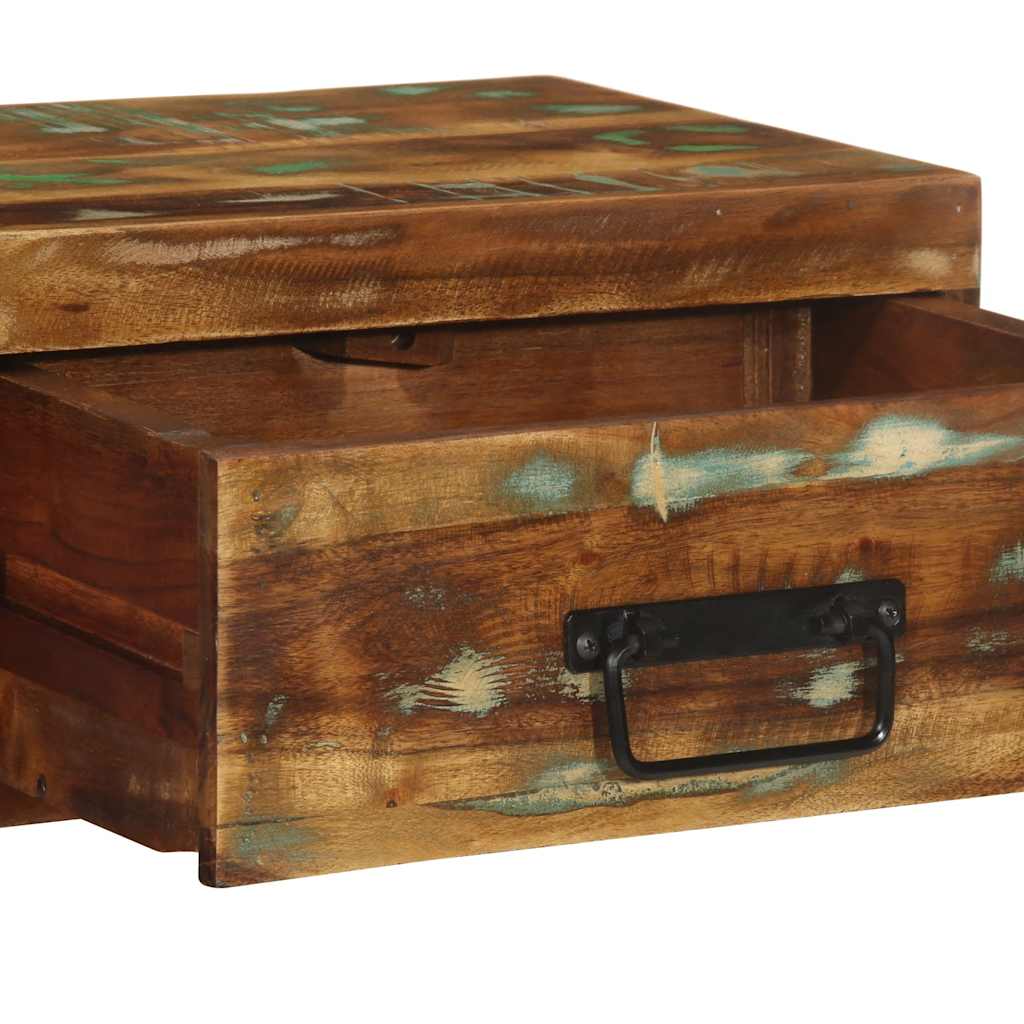 Wall-mounted bedside tables, 2 pieces, solid reclaimed wood
