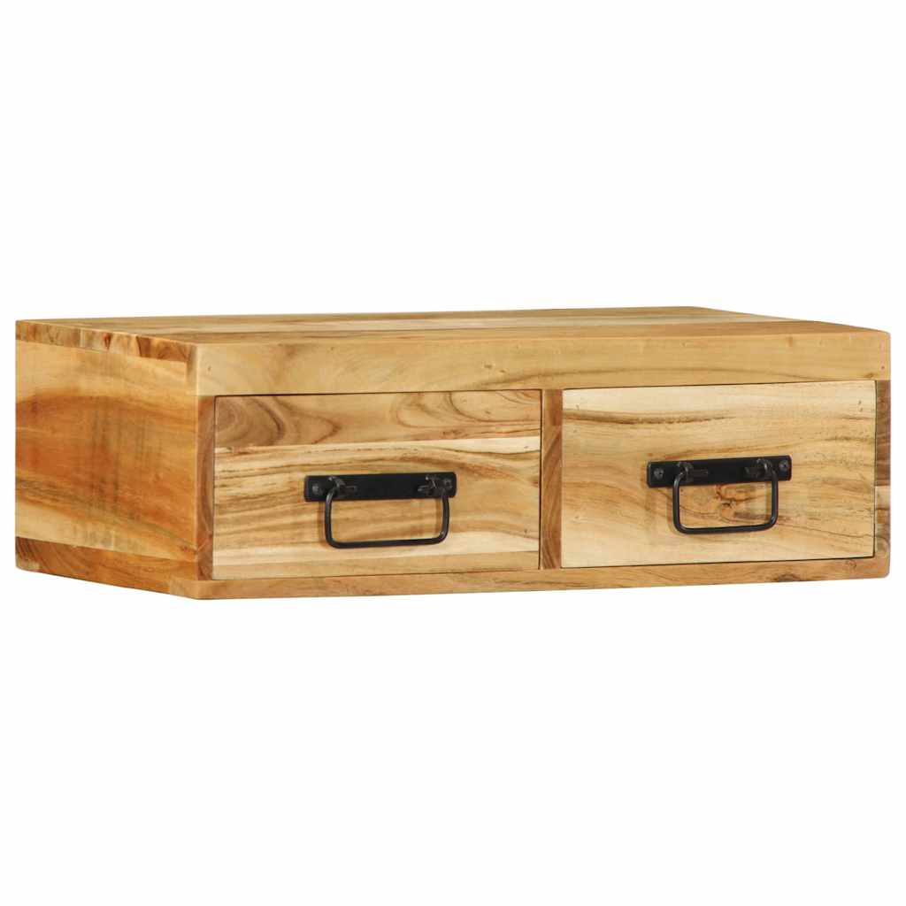 Meuble TV mural 60x30x19 cm en bois d'acacia massif