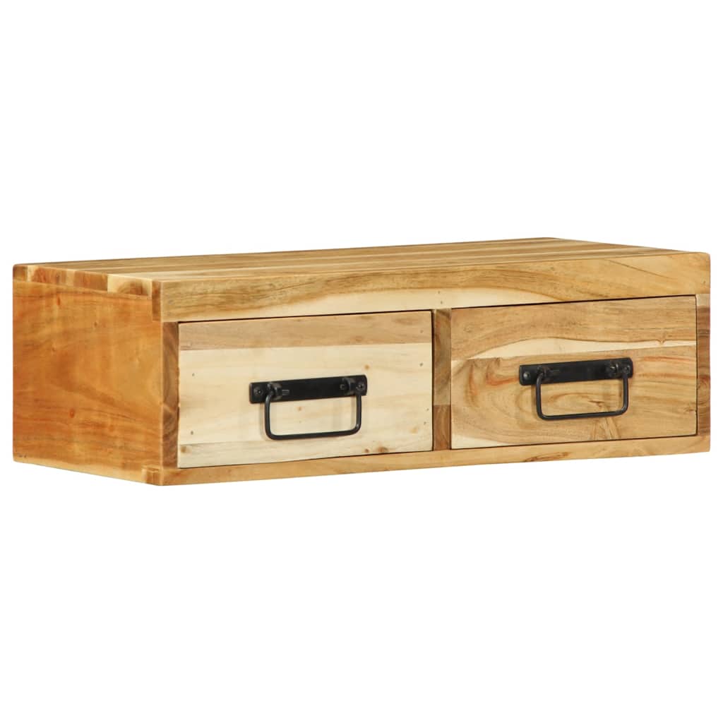 Meuble TV mural 60x30x19 cm en bois d'acacia massif