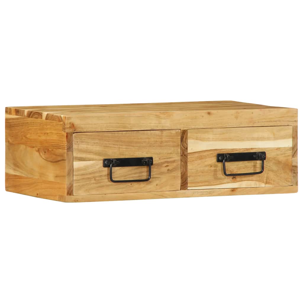 Meuble TV mural 60x30x19 cm en bois d'acacia massif