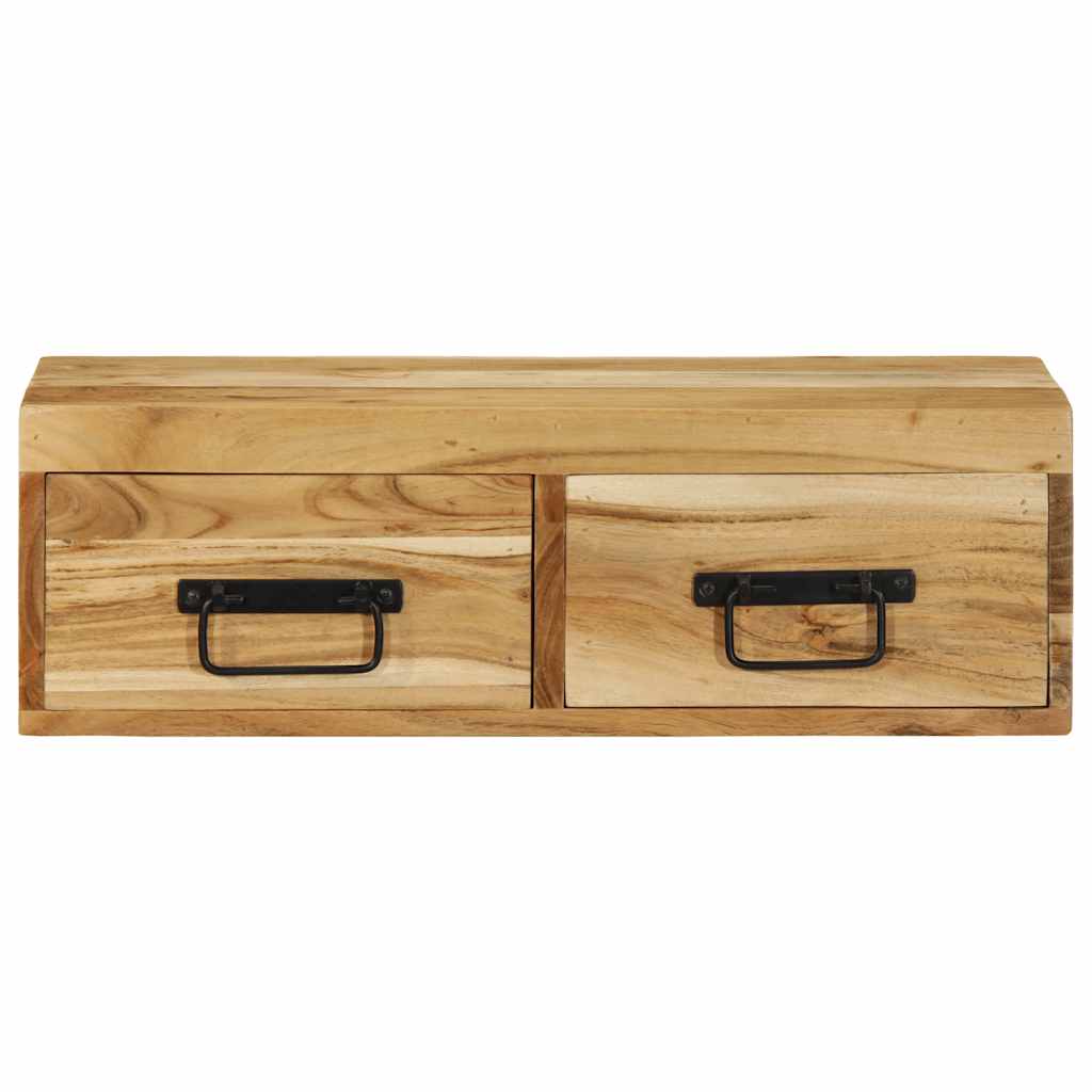 Meuble TV mural 60x30x19 cm en bois d'acacia massif