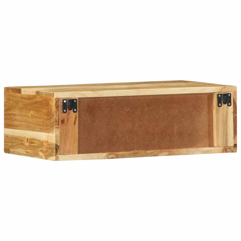 Meuble TV mural 60x30x19 cm en bois d'acacia massif