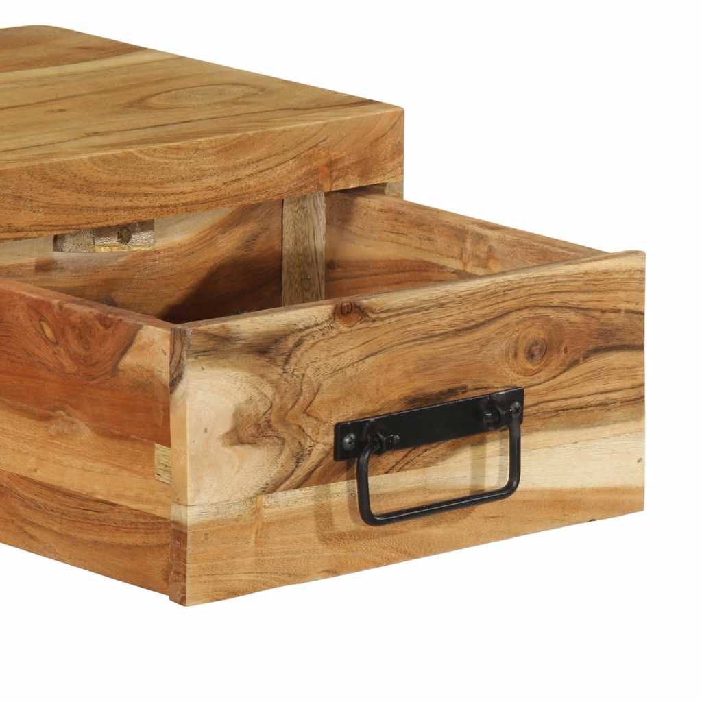 Meuble TV mural 100x30x19 cm en bois d'acacia massif