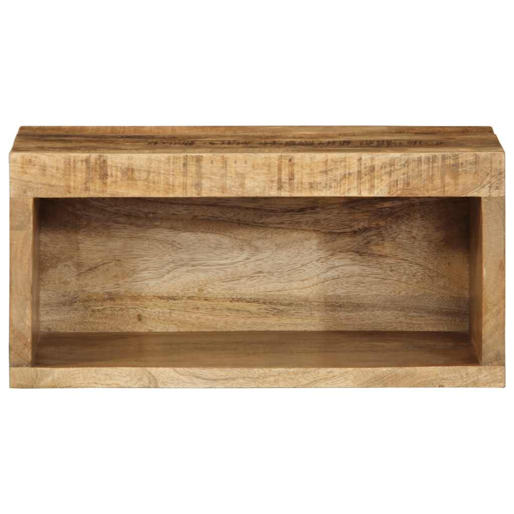 Meubles TV muraux, 2 pièces, en bois de manguier brut