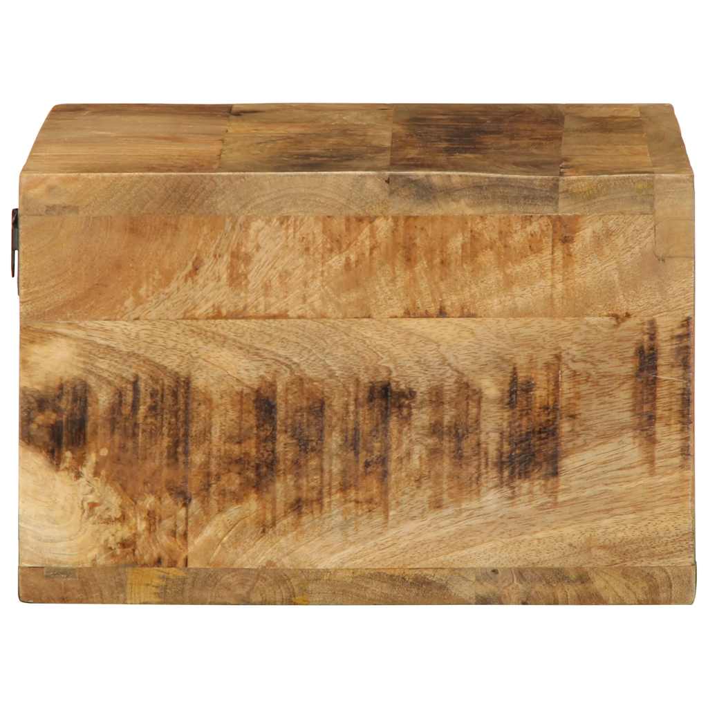 Meubles TV muraux, 2 pièces, en bois de manguier brut
