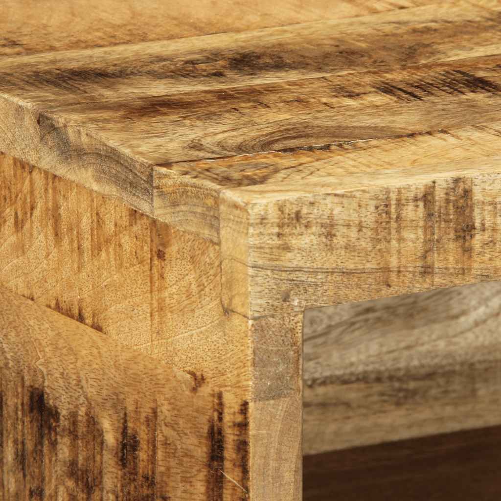 Meubles TV muraux, 2 pièces, en bois de manguier brut