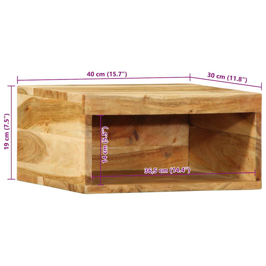 Meubles muraux TV 2 pièces en bois d'acacia massif